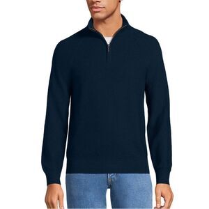 Lands’ End Men's Navy 1/4-Zip Sweater